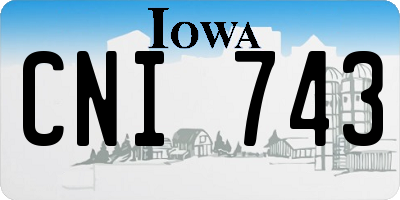 IA license plate CNI743