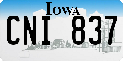 IA license plate CNI837