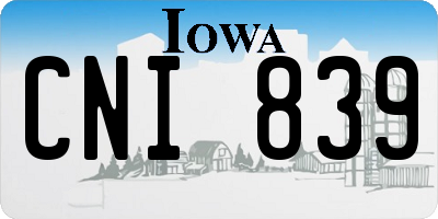 IA license plate CNI839