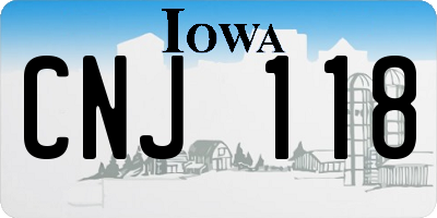 IA license plate CNJ118