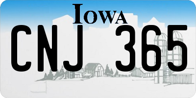 IA license plate CNJ365
