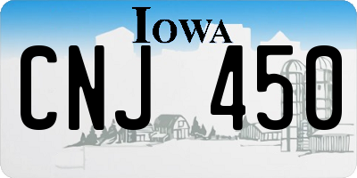 IA license plate CNJ450