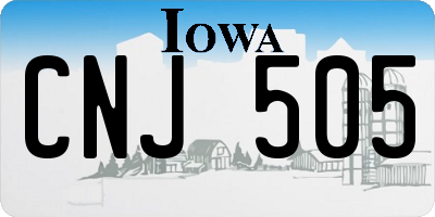 IA license plate CNJ505