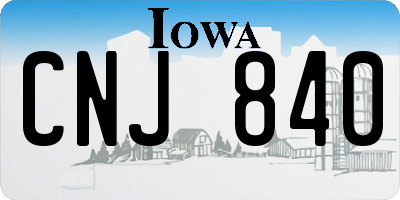 IA license plate CNJ840