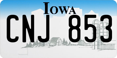 IA license plate CNJ853