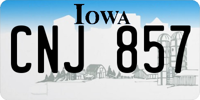 IA license plate CNJ857