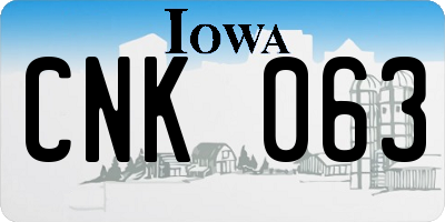 IA license plate CNK063