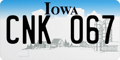 IA license plate CNK067