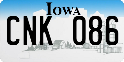 IA license plate CNK086