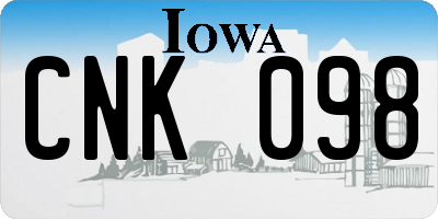 IA license plate CNK098