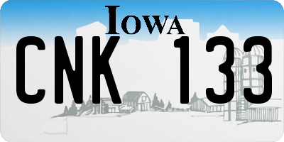 IA license plate CNK133