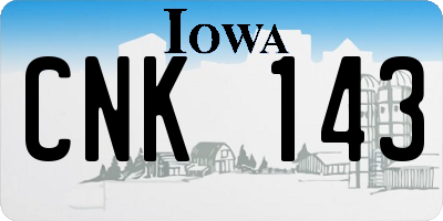 IA license plate CNK143