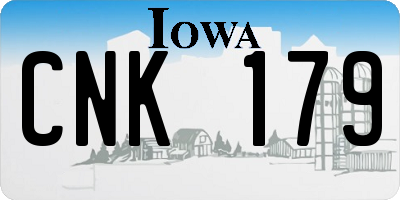 IA license plate CNK179