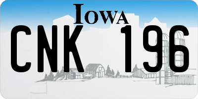 IA license plate CNK196