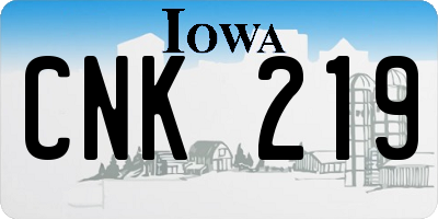 IA license plate CNK219