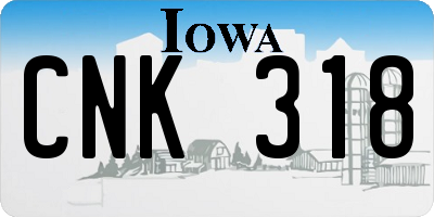 IA license plate CNK318