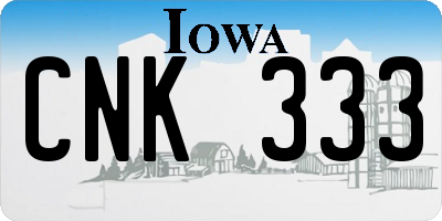 IA license plate CNK333