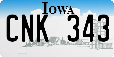 IA license plate CNK343
