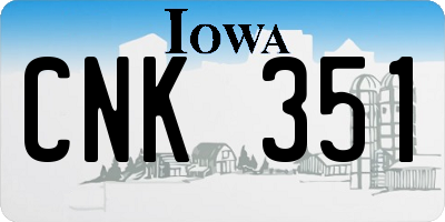 IA license plate CNK351