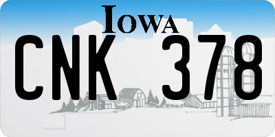 IA license plate CNK378
