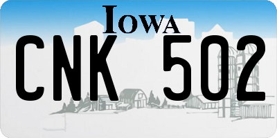 IA license plate CNK502
