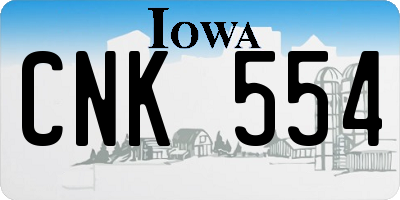 IA license plate CNK554