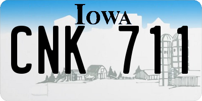 IA license plate CNK711