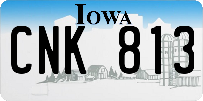 IA license plate CNK813
