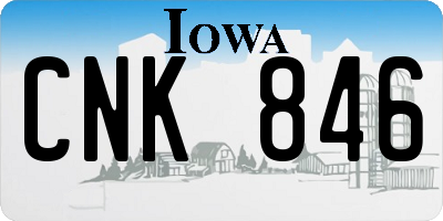 IA license plate CNK846