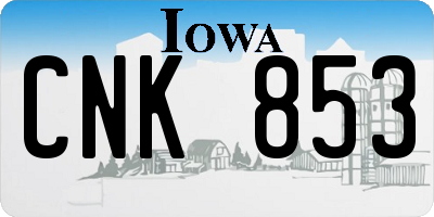 IA license plate CNK853