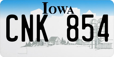 IA license plate CNK854