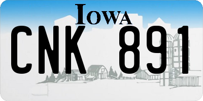 IA license plate CNK891