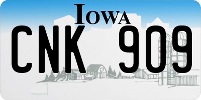 IA license plate CNK909