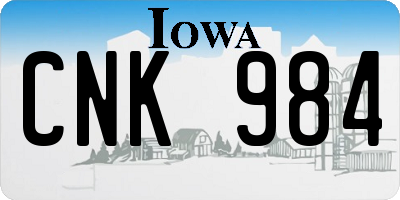 IA license plate CNK984