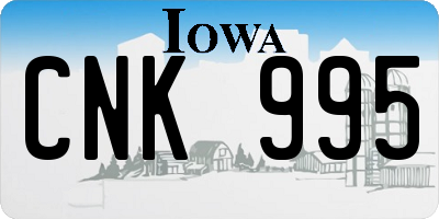 IA license plate CNK995