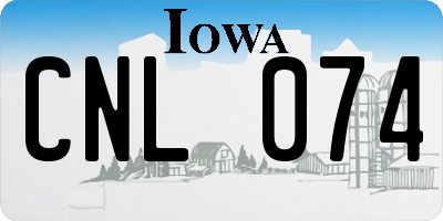 IA license plate CNL074