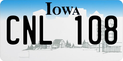 IA license plate CNL108