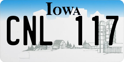 IA license plate CNL117