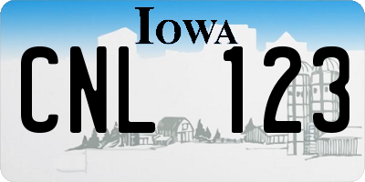 IA license plate CNL123