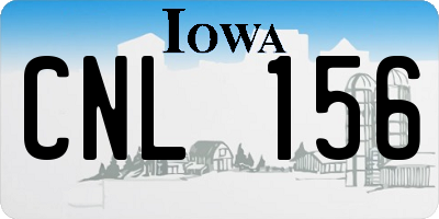 IA license plate CNL156