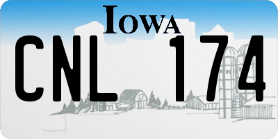 IA license plate CNL174