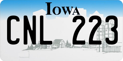 IA license plate CNL223