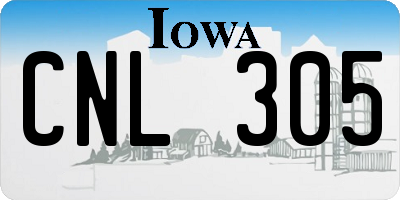 IA license plate CNL305