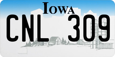 IA license plate CNL309