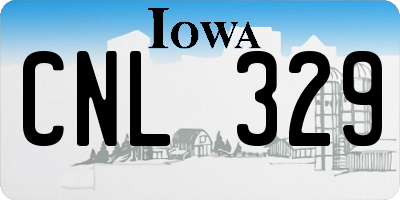 IA license plate CNL329