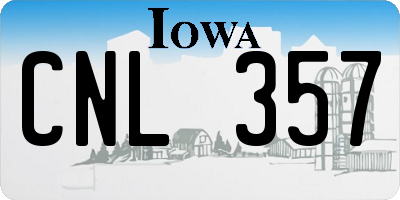 IA license plate CNL357