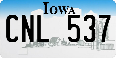 IA license plate CNL537