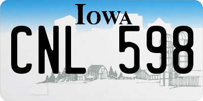 IA license plate CNL598