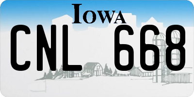 IA license plate CNL668