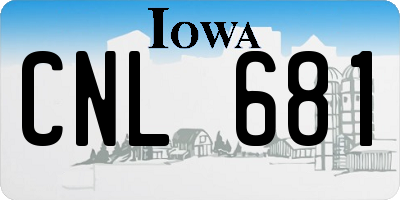 IA license plate CNL681